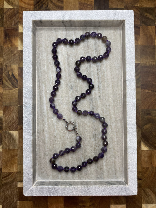 8mm Faceted Amethyst Necklace