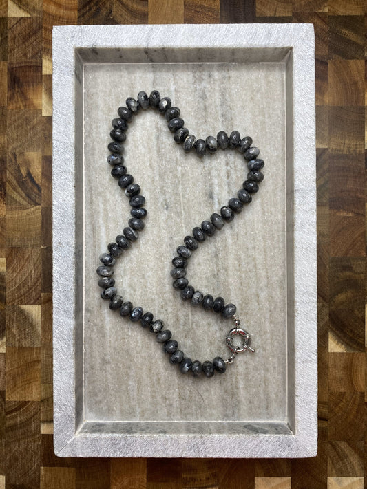 10mm Larvikite Rondelle Necklace