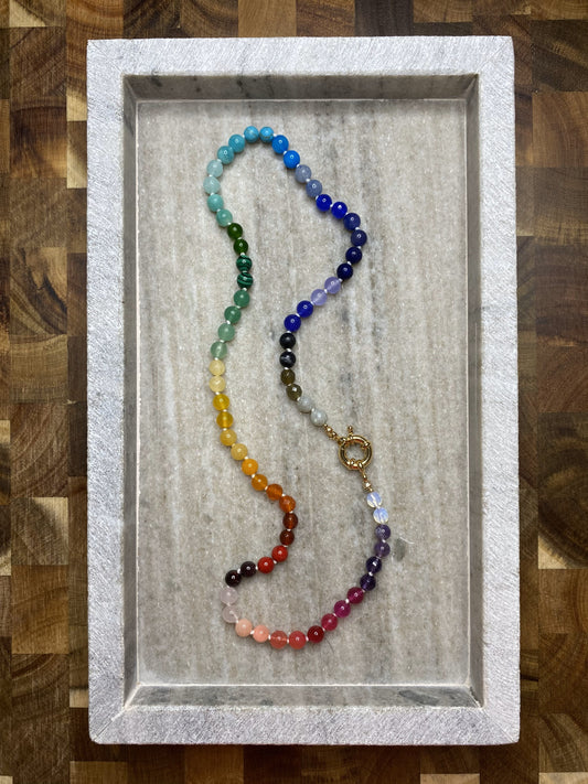 6mm Rainbow Colorblock Necklace