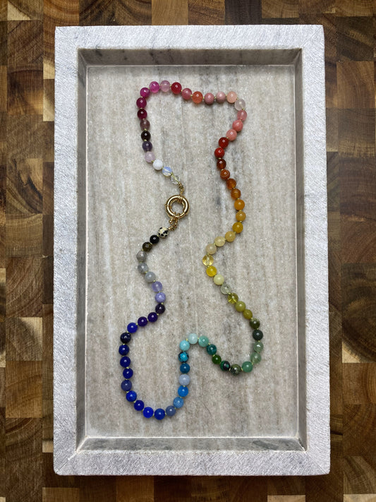 6mm Rainbow Ombre Necklace 2.0