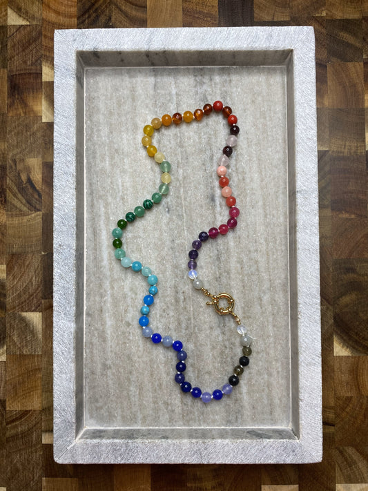 6mm Rainbow Ombre Necklace 3.0