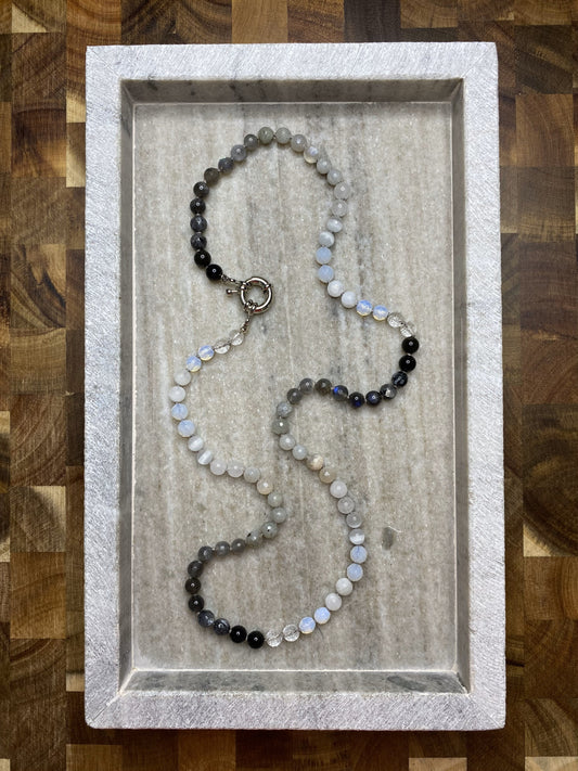 6mm Classic Black and White Ombre Necklace 2.0