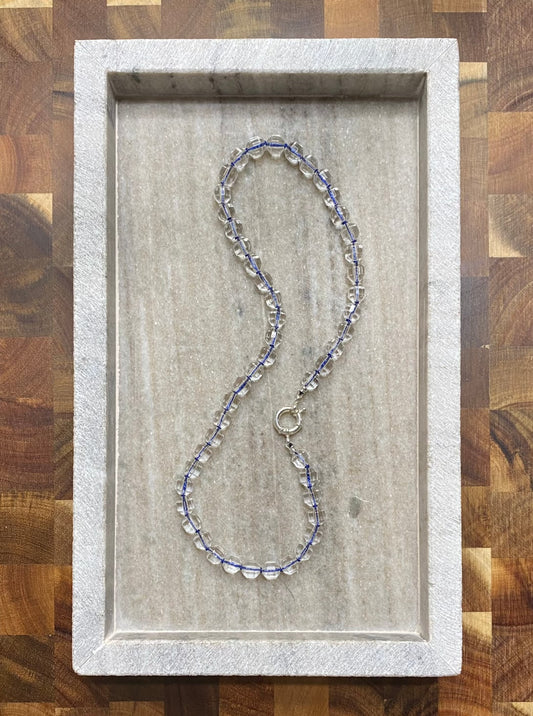 8mm Prism Cut Faceted Double Point Quartz Necklace 2.0