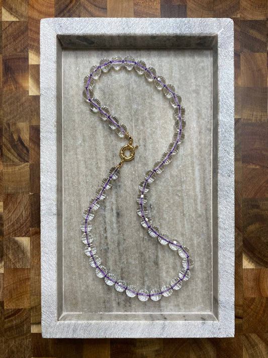10mm Micro-Faceted Quartz Necklace