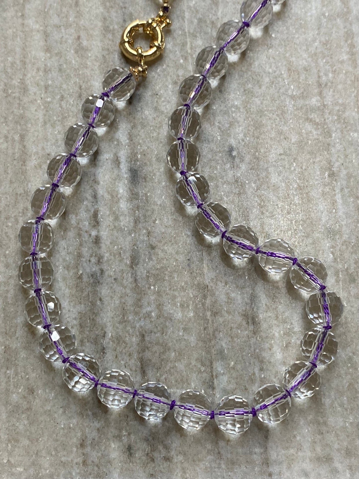 10mm Micro-Faceted Quartz Necklace