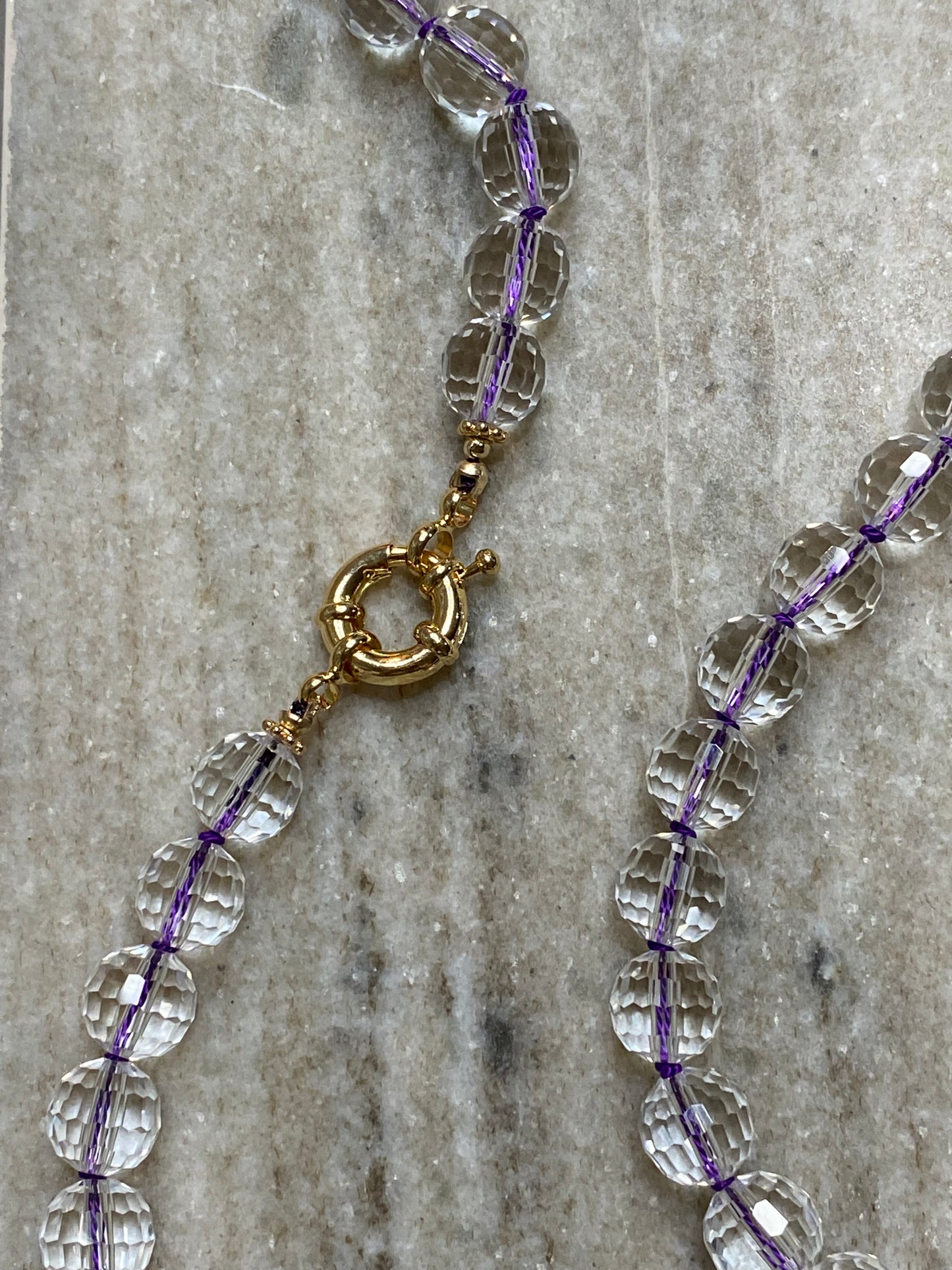 10mm Micro-Faceted Quartz Necklace