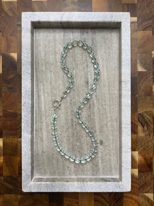 8mm Prism Cut Faceted Double Point Quartz Necklace